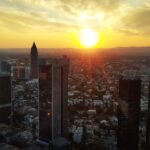 #Frankfurt #Skyline #Sonnenuntergang #Hitze